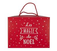 PARTY TIME - DI2893 Boîte Cadeau Pliable Noël - Emballage Fête et Événement - Papier - Accessoires pour Petits et Grands - Dimensions 27 x 13 x 20 cm - Couleur Rouge/Marron/Vert