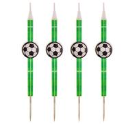PARTY TIME DS3592 Goal Lot de 4 bougies d'anniversaire Vert