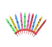 PARTY TIME DS4073 Lot de 10 bougies d'anniversaire Fleurs Multicolore