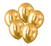 Party Time KB8726ZLO-2718 Lot de 5 ballons effet chromé Doré
