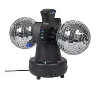 PARTY TIME, LA0063, Animez Vos soirées avec la Lampe Boule Disco Double USB Noir, Lumière Multicolore pour Une Ambiance Disco Unique avec Deux Boules et Prise USB Pratique.