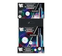 PARTY TIME - LA10487 Dessous Bouteille LED Multicolore - Conçu pour Fêtes et Événements - Accessoire Lumineux Design - Dimensions 0.4x10x10 cm - Couleur Noir