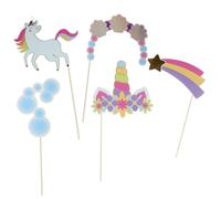 PARTY TIME Lot de 10 Photobooth Licorne Sirène Baby Shower Multicolore