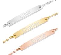 Party to Be Bracelet Enfant Personnalisé 16.5cm pour 0-10 Ans Gourmette Bébé Personnalisable avec Nom Prénom Identification (A)