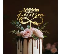Party to Be Cake Topper Mariage Personnalisé en Acrylique Mr&Mrs avec Prénom Decoration Gateau Mariage
