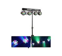 Beamz Partybar3 4x Projecteurs PAR avec Magic Ball, Contrôle par DMX, Télécommande ou par Programmes Automatiques, Pied Tripode Inclus, Idéal pour la Scène, Soirées, Animations, Shows Préprogrammés