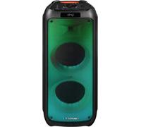 PartyBox Enceinte portable Bluetooth avec fonction karaoké Entrée guitare TWS Radio AUX USB microSD Télécommande Disco Éclairage LED