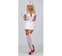 Partychimp 6079991 - infirmière avec 1 Accessoire, L, Blanc