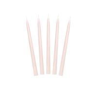 PartyDeco - 10 BOUGIES FLAMBEAUX CONIQUE 5H 24CM NUDE