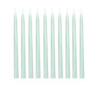 PartyDeco - 10 BOUGIES FLAMBEAUX CONIQUE 5H 24CM SAUGE