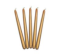 PartyDeco Bougies de chandelier dorées métallisées pointues – Lot de 10 longues