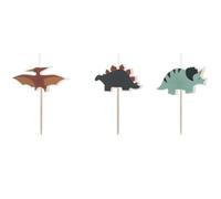PartyDeco Bougies anniversaire Dinosaure Jurassique - 3 bougies 3 cm