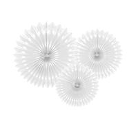 PartyDeco 3 rosaces en Papier Blanc de 20 a 30 cm