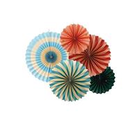 PartyDeco - 5 Rosettes Carton Cirque 26-43CM Multicolore