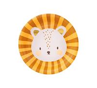 PartyDeco 6 ASSIETTES CARTON LION ENFANTIN 18CM