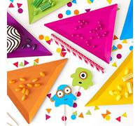 PartyDeco 6 Assiettes Triangle Petits Monstres