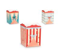 PartyDeco - 6 BOITES Snacks Carton Cirque CHAPITEAU 8X11.5X8CM