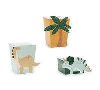 PartyDeco - 6 BOITES Snacks Carton Dinosaure 9.5X9.5X12CM