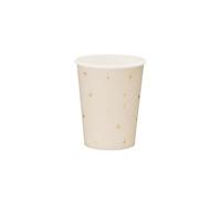 PartyDeco - 6 GOBELETS Carton ÉTOILES Or 22CL Beige