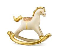 PartyDeco - BALLON ALUMINIUM CHEVAL À BASCULE 106X86CM OR