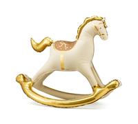 PartyDeco - BALLON ALUMINIUM CHEVAL À BASCULE 106X86CM OR