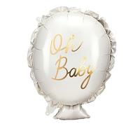 PartyDeco – Ballon aluminium – Oh Baby – 37,5 x 53 cm – Nacré
