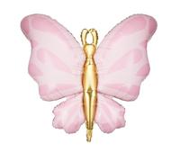 PartyDeco - BALLON ALUMINIUM PAPILLON FAIRY 69CM ROSE