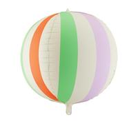 PartyDeco - BALLON ALUMINIUM SPHÈRE RAYÉ 50CM MULTICOLORE