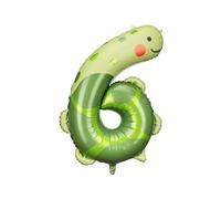 PartyDeco Ballon Aluminium Tortue Chiffre 6 75 x 96 cm - Vert