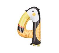 Ballon en aluminium en forme d'oiseau toucan chiffre 4, décoration de ballon animal 4e anniversaire, ballon de fête animalière, décorations de safari de la jungle