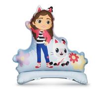 PartyDeco Ballon en aluminium debout Gabby's Dollhouse 92 x 90 cm - Ballon d'anniversaire d'enfant - Décoration de sol pour fête de fille - Gonflable à l'air - Réutilisable - Avec tube