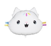 PartyDeco Ballon en aluminium réglisse (réglisse, chat de cacey) 67 × 43 cm - Maison de poupée Gabby's - Air ou hélium - Décoration d'anniversaire d'enfant - Fête de fille - Réutilisable - Avec tube