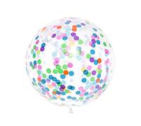 PartyDeco Ballon en Latex géant Transparent avec confettis Multicolores 1 m - Coloré - Taille Unique