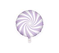 PartyDeco - Ballon en Mylar 45 cm en forme de sucette blanche et lilas, couleur, FB20P-004J