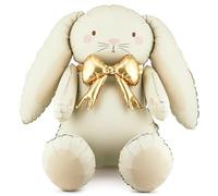 PartyDeco de ballons en aluminium lapin 73,6 x 83,3 cm - Joli ballon en mylar à remplir d'air pour premier anniversaire, fête prénatale, Pâques et célébration du printemps