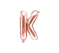 PartyDeco Ballon gonflable en forme de lettre « K » - Or rose - Pour anniversaire, mariage, anniversaire - Lettre K - Or rose - Dimensions : env. 35 cm - Pour fiançailles, fête du Nouvel An