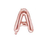 PartyDeco Ballon gonflable Lettre « A » - Or rose - Pour anniversaire, mariage, anniversaire de mariage, anniversaire de mariage - Lettre « A » - Doré rose - Environ 35 cm - Fiançailles - Nouvel An -
