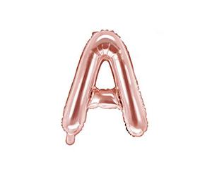 PartyDeco Ballon gonflable Lettre « A » - Or rose - Pour anniversaire, mariage, anniversaire de mariage, anniversaire de mariage - Lettre « A » - Doré rose - Environ 35 cm - Fiançailles - Nouvel An -