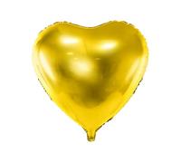 PartyDeco Ballon Mylar en Forme de cœur doré métallisé Ø 45 cm