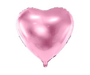 PartyDeco Ballon Mylar en Forme de cœur Rose métallique Ø 45 cm