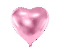 PartyDeco Ballon Mylar en Forme de cœur Rose métallique Ø 45 cm