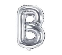 PartyDeco Ballon Mylar en Forme de Lettre B Argent 35 cm Anniversaire Adulte Enfant