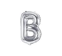 PartyDeco Ballon Mylar en Forme de Lettre B Argent 35 cm Anniversaire Adulte Enfant