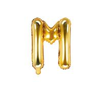 PartyDeco - Ballon Mylar en forme de lettre M or 35 cm anniversaire adulte enfant, couleur FB2M-M-019