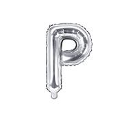 PartyDeco Ballon Mylar en Forme de Lettre P Argent 35 cm Anniversaire Adulte Enfant, Plastique