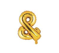 PartyDeco Ballon Mylar en forme de symbole et d'or 35 cm pour anniversaire adulte enfant Doré