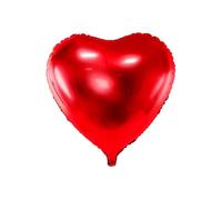 PartyDeco Ballon Mylar Foil en forme de cœur rouge métallisé Ø 45 cm