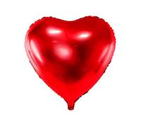 PartyDeco Ballon Mylar Foil en Forme de cœur Rouge métallisé Ø 61 cm