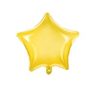 PartyDeco Ballon Mylar Foil en Forme d'étoile Jaune Transparent néon Ø 48 cm