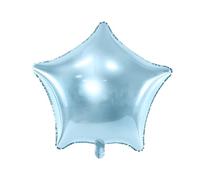 PartyDeco Ballon Mylar en forme d'étoile métallisée Ø 48 cm bleu ciel